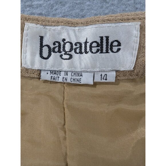 Bagatelle Leather Skirt Womens Size 14 Tan Suede Straight Zipper in the Front - Picture 11 of 13